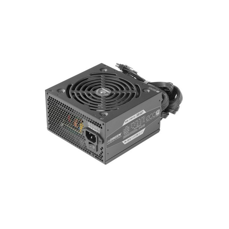 منبع تغذیه کامپیوتر گرین GP500A-ECO Rev 3.1 80 Plus White توان 500 وات